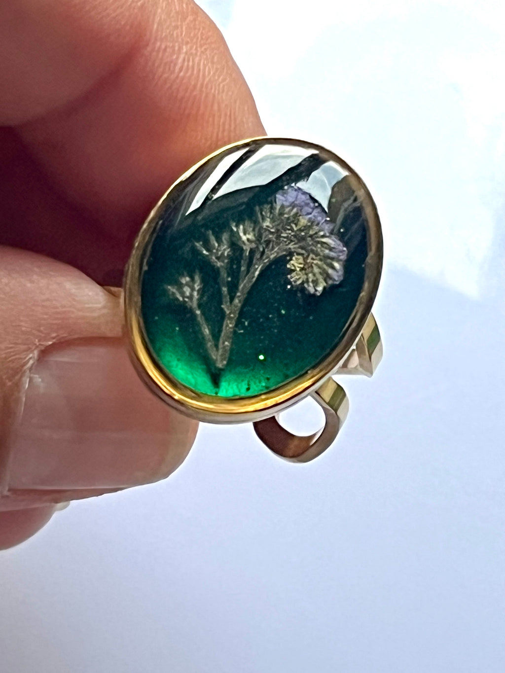 Bague Éclat de Myosotis Fleur naturelle