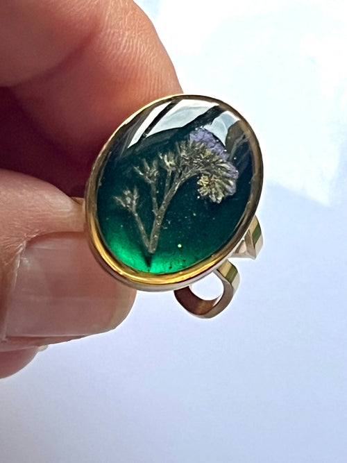 Bague Éclat de Myosotis Fleur naturelle