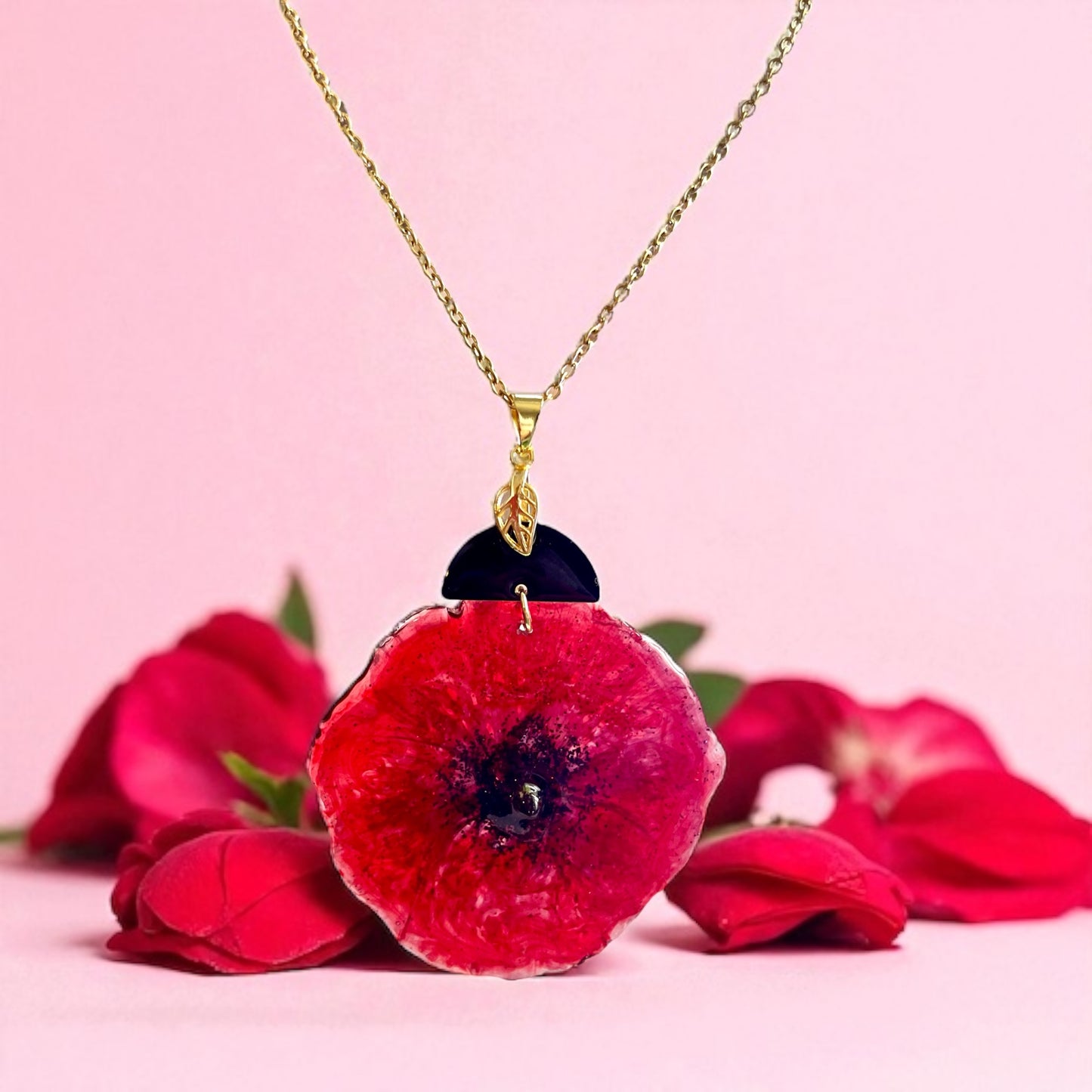 Collier Coquelicot revisité plaqué or