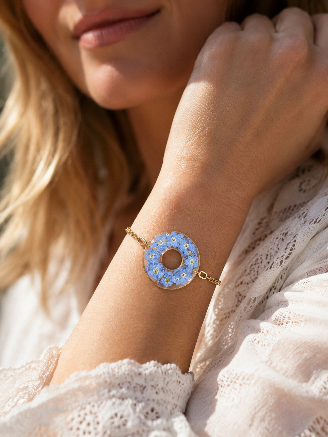 Bracelet Couronne fleurie Miosotis