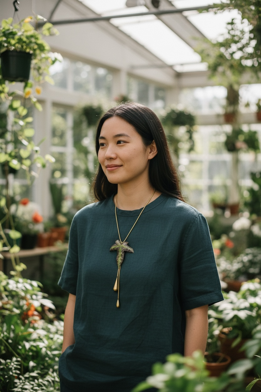 Collier doré ajustable Feuille de Lierre