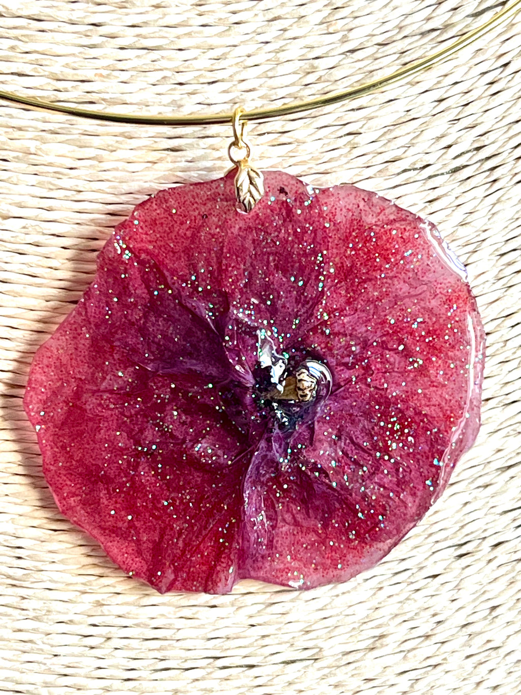 Collier Floral Coquelicot éternel