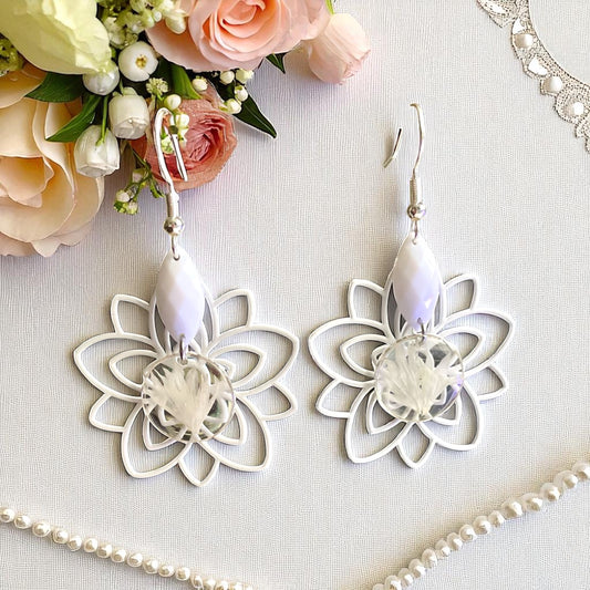 Boucles d’oreilles pétales de centaurée