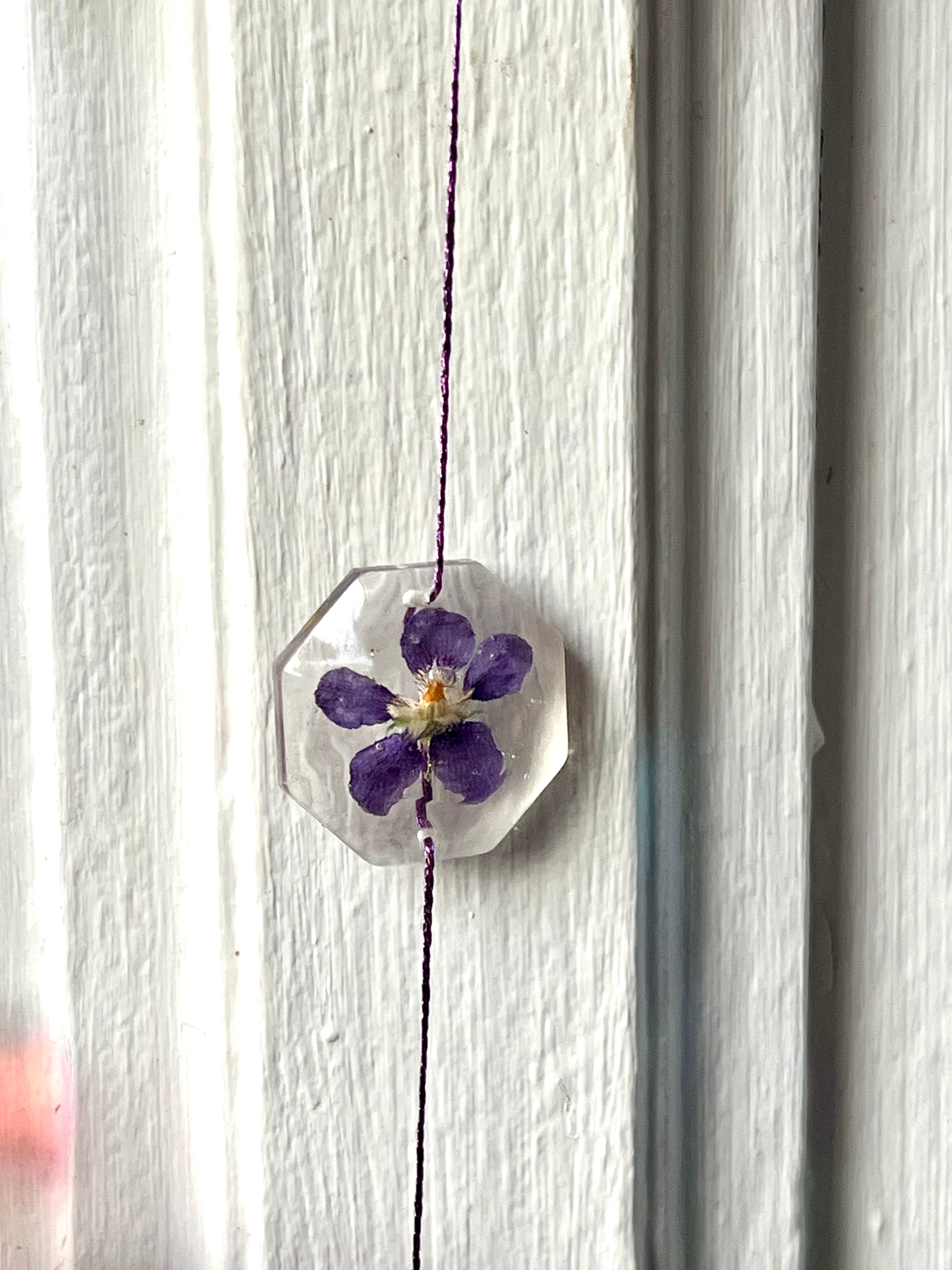 Driftwood and natural flower hanging decoration