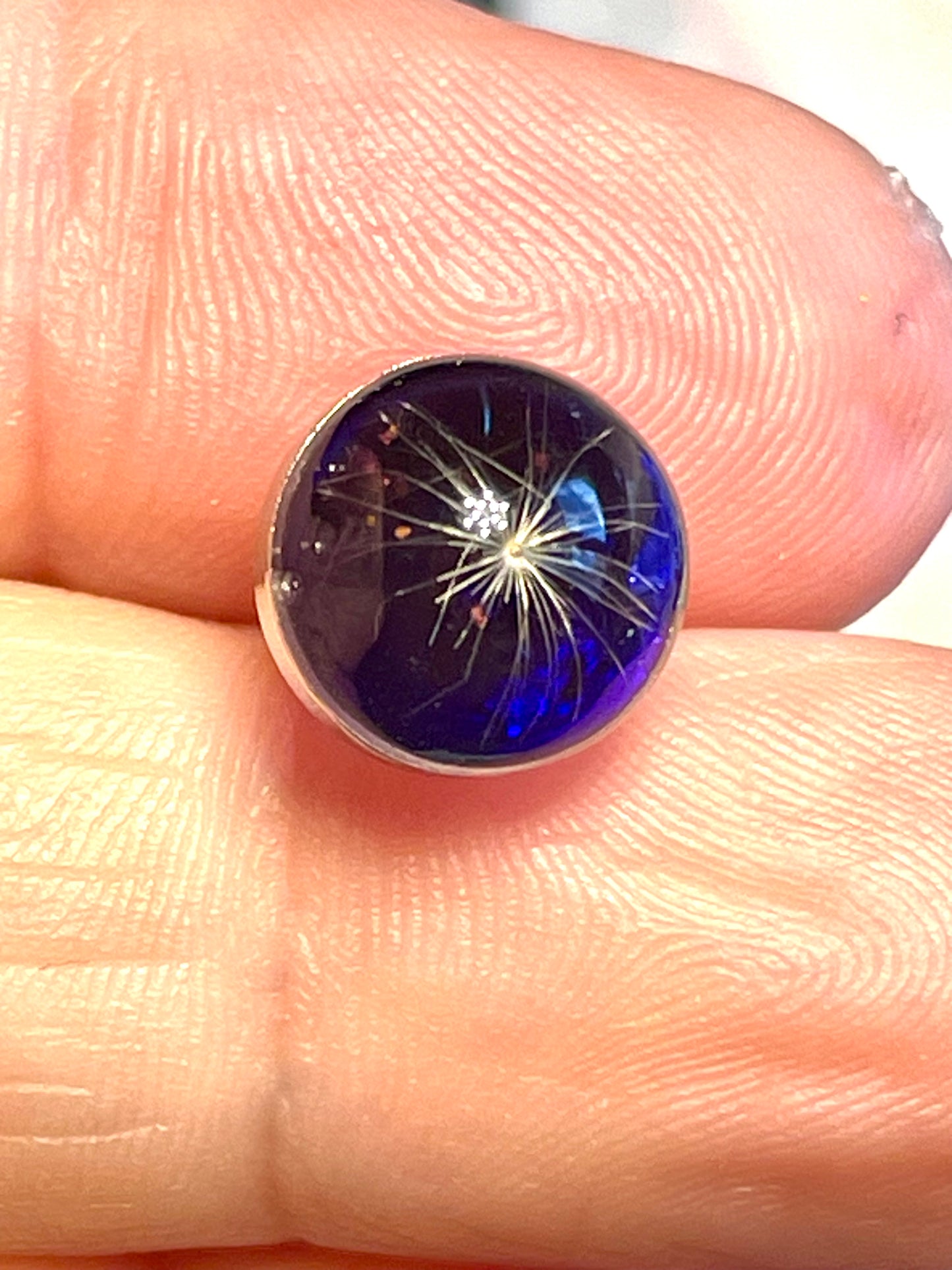 Boucles d’oreilles puces Pissenlit violet