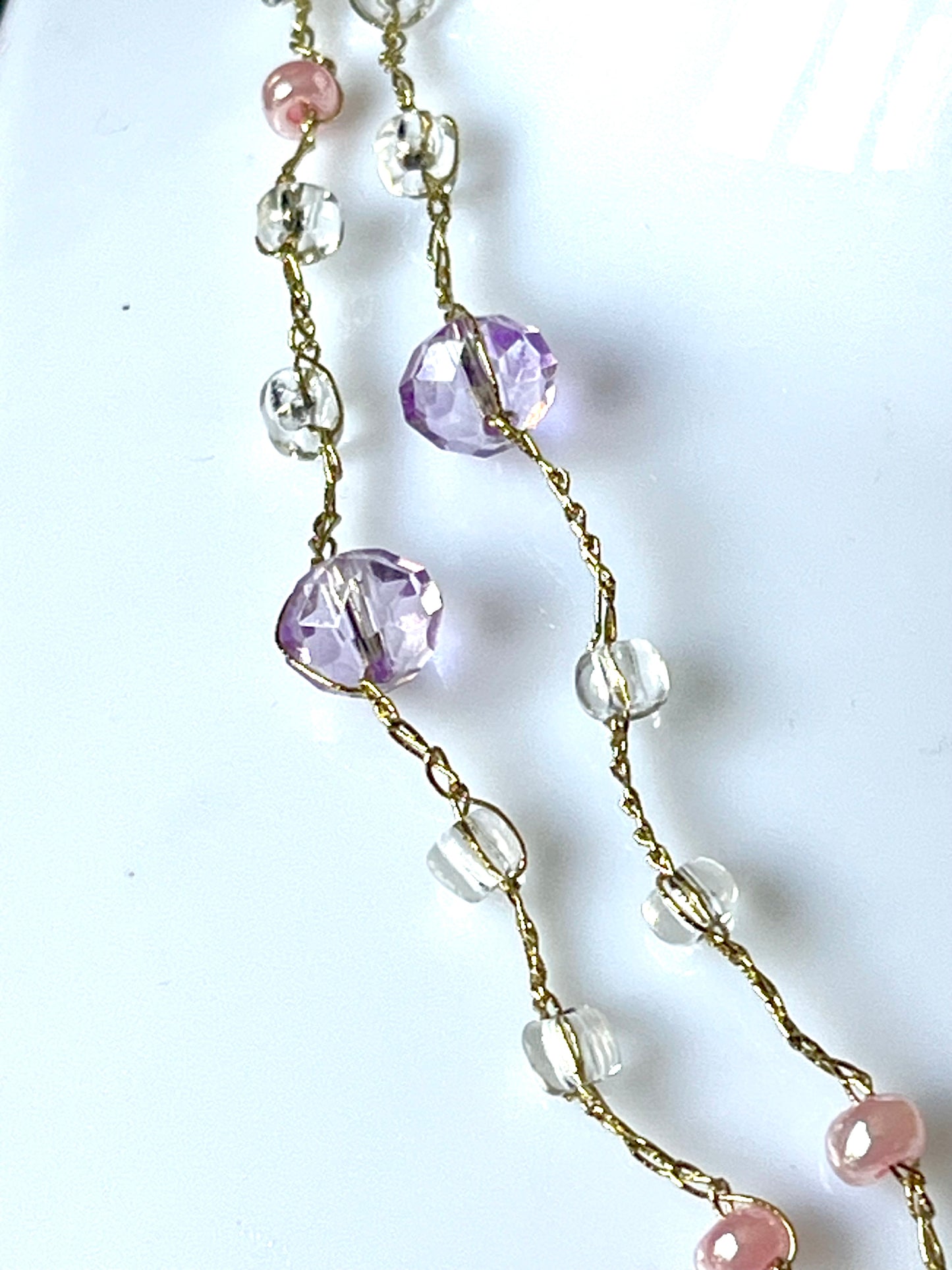 Collier au crochet & fleur naturelle d’orchidée