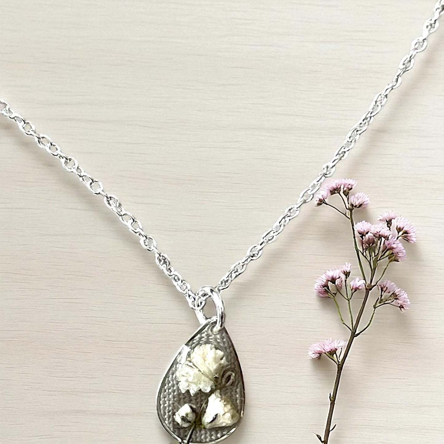 Parure bijoux Gypsophile blanc