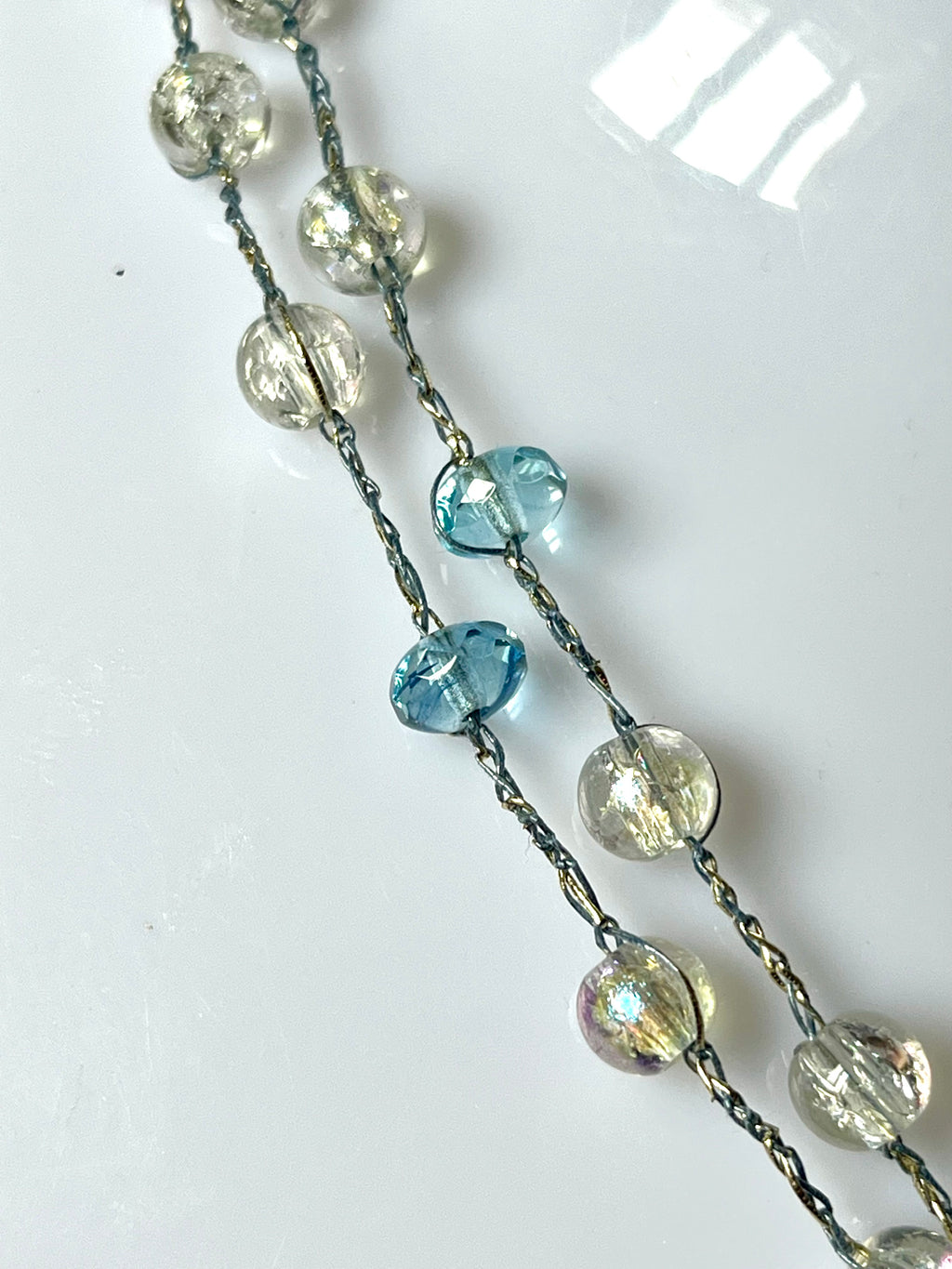 🌸 Collier Fleur de Lin & Perles au Crochet- “Un fragment de nature à porter sur soi”