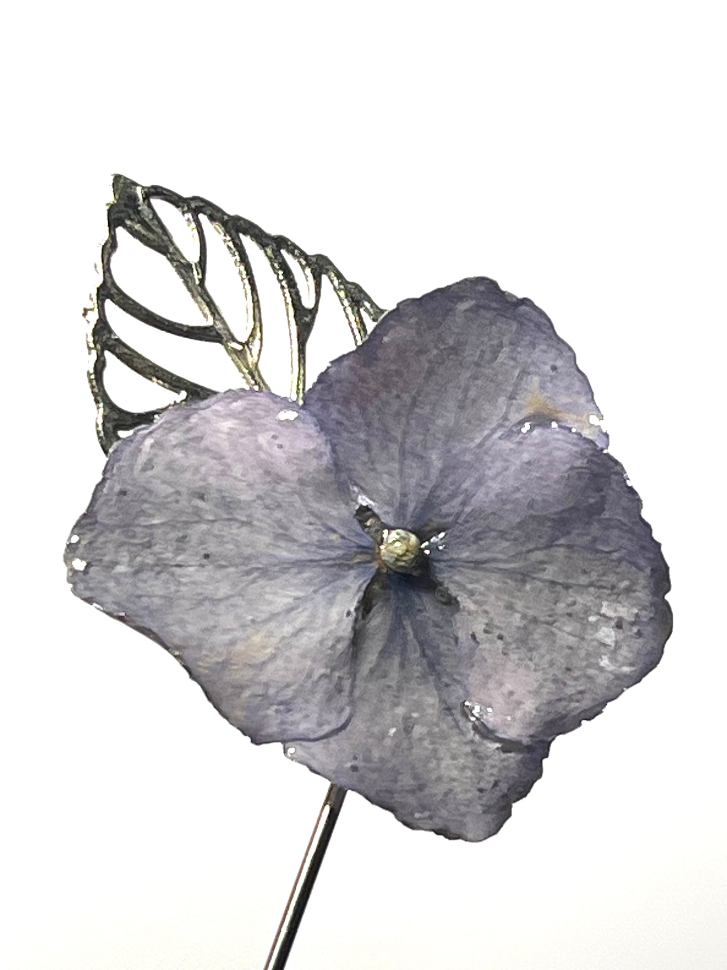 Épingle broche fleur hortensia bleu