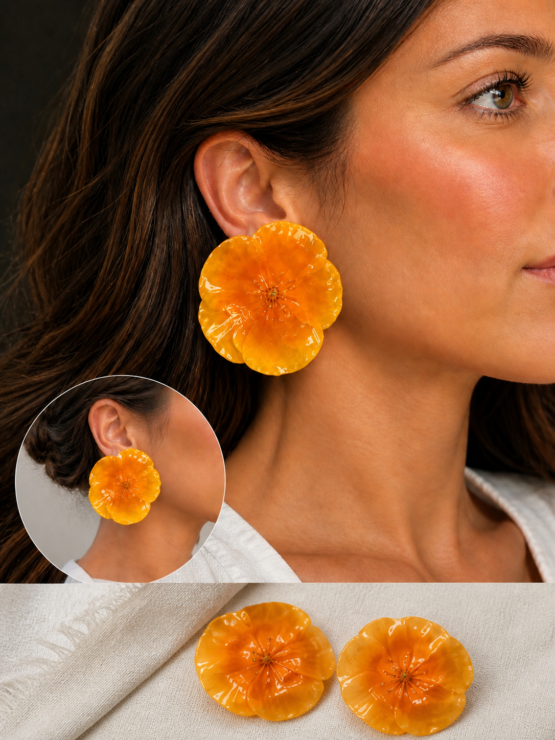 🌼 Boucles d’oreilles Fleurs de Pavot