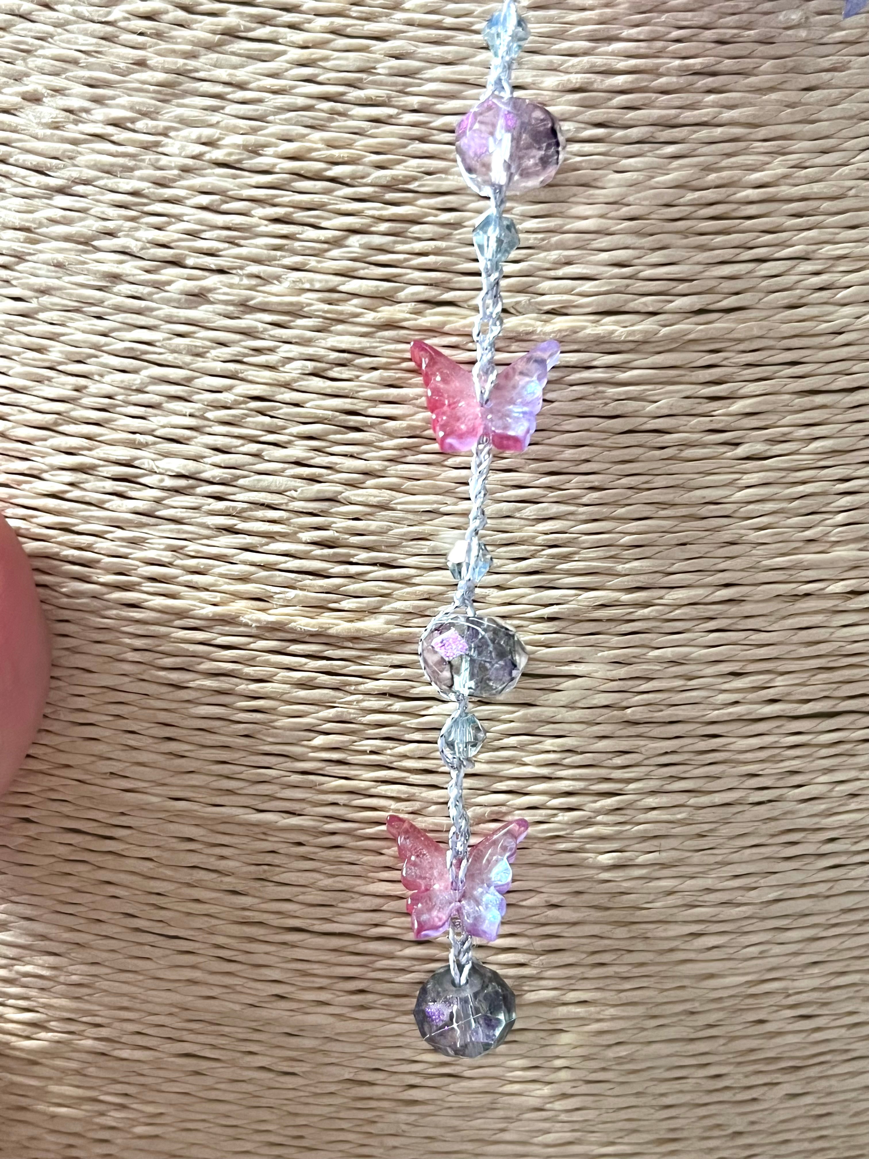 Collier sautoir Hibiscus & Papillons