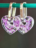 Mini orchid heart tassel earrings