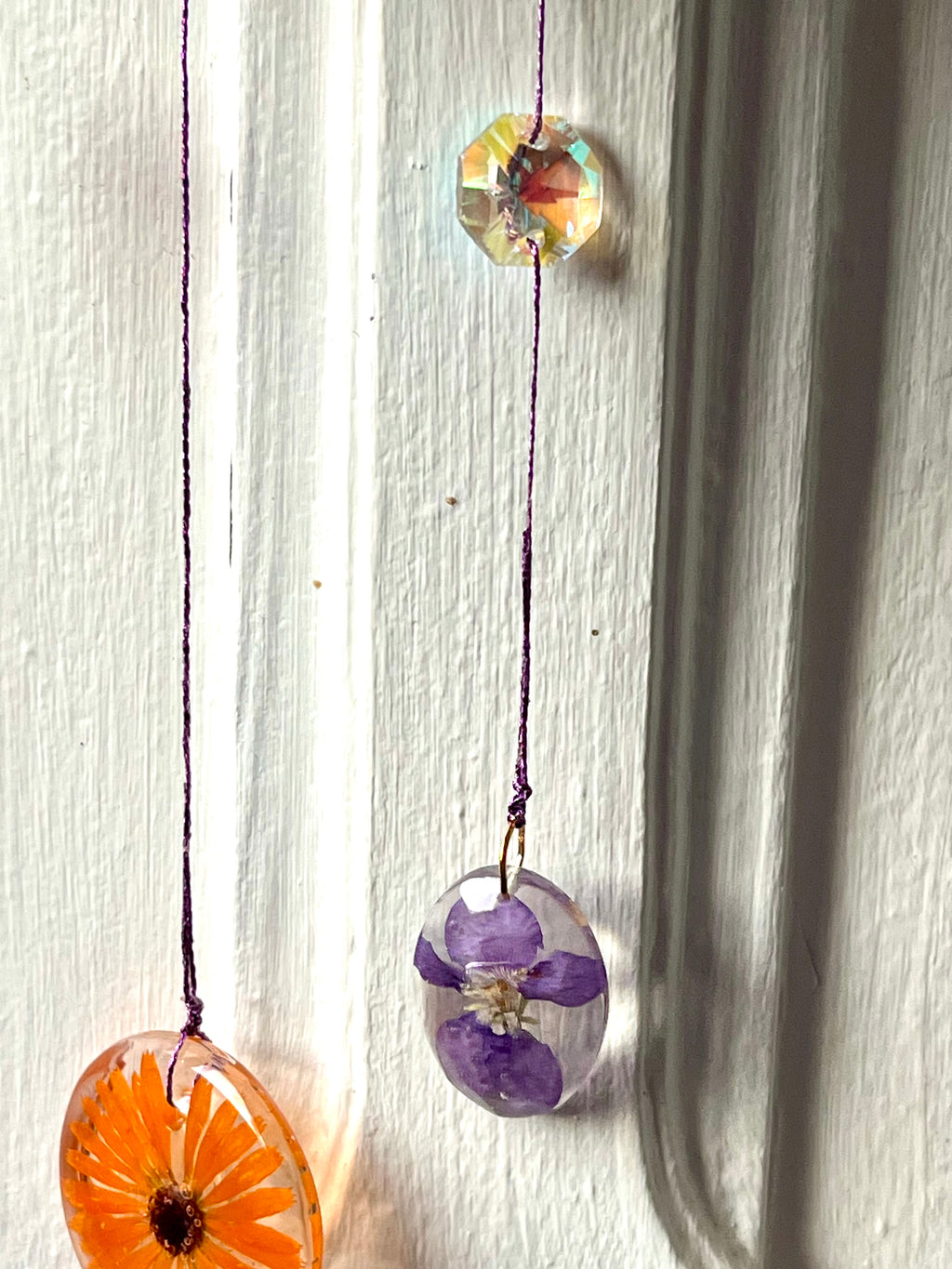 Driftwood and natural flower hanging decoration