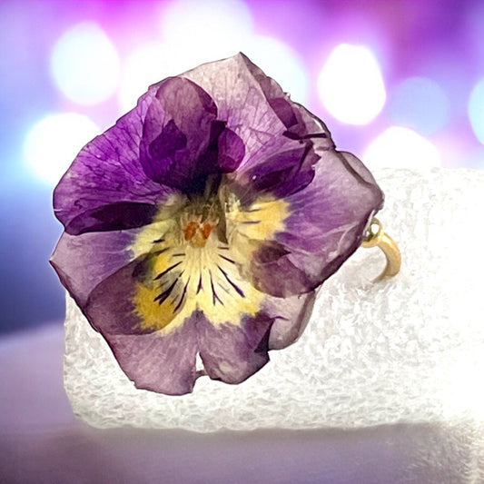 Bague fleur de Pensée  violette