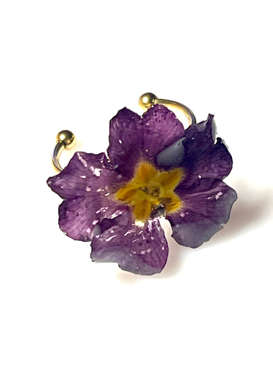 Bague fleur primevère violette