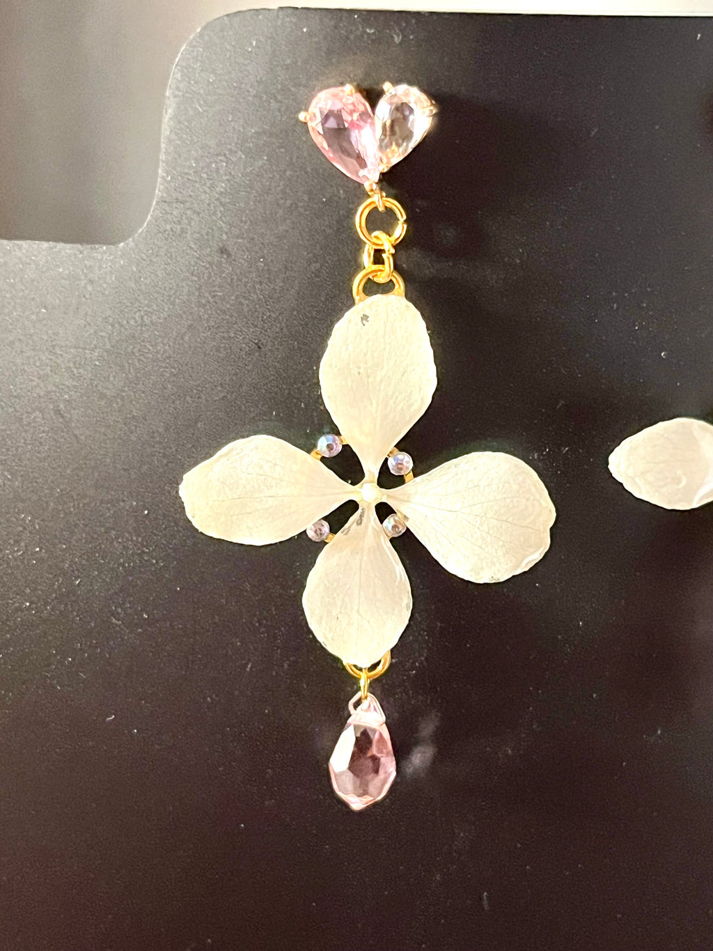 Boucles d’oreilles Hortensia blanc