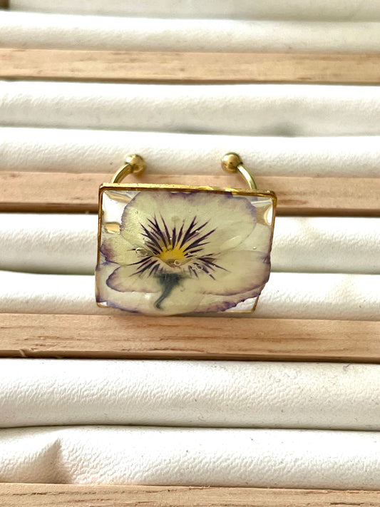 Bague carrée Pensée