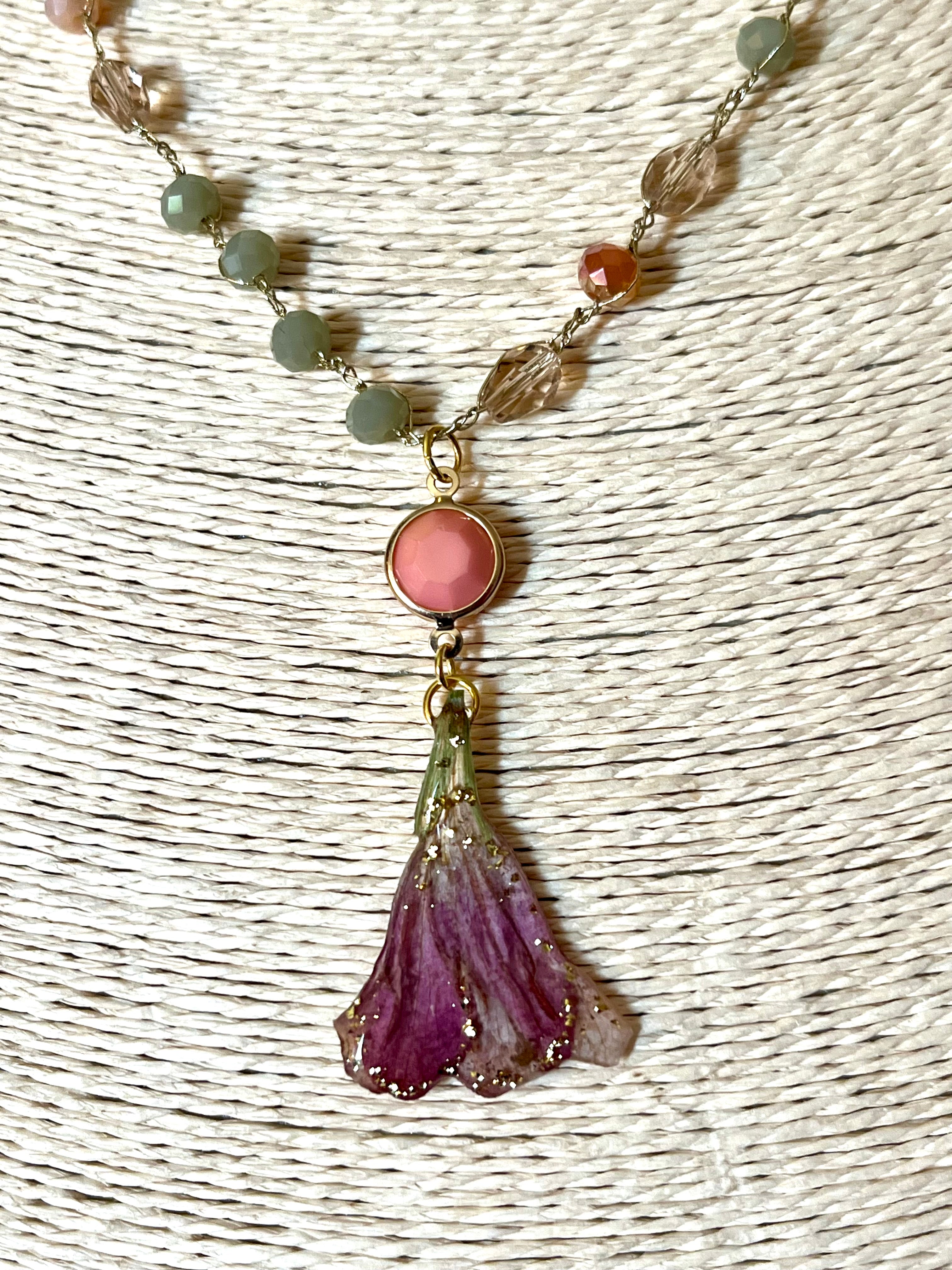 Weigela flower necklace