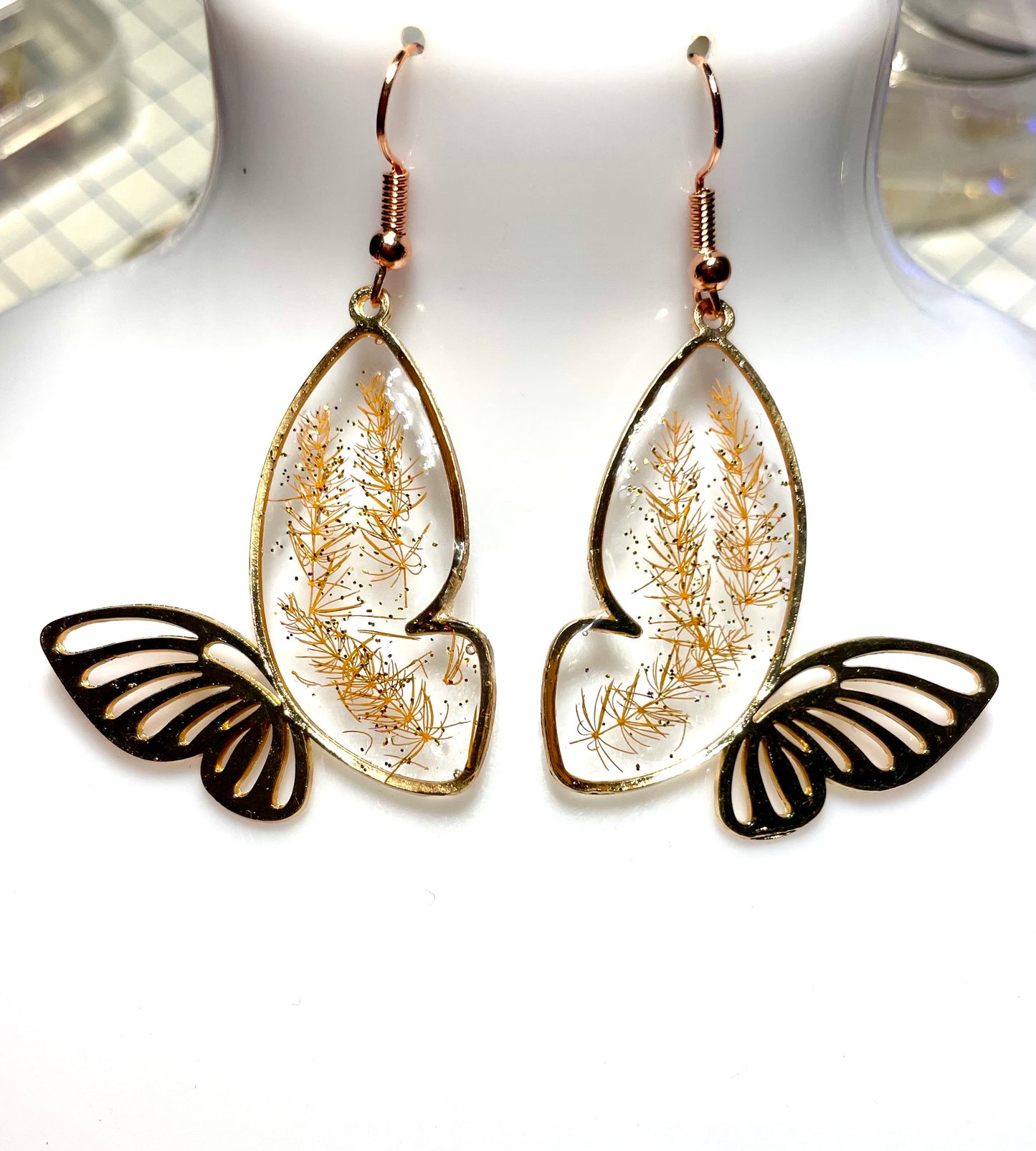 Boucles d’oreilles papillons Asparagus