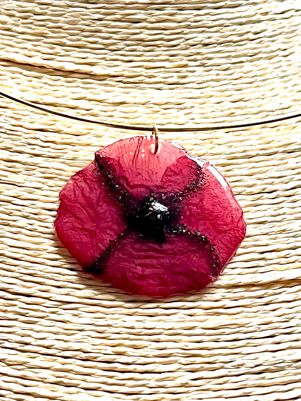 Collier tour de cou Coquelicot
