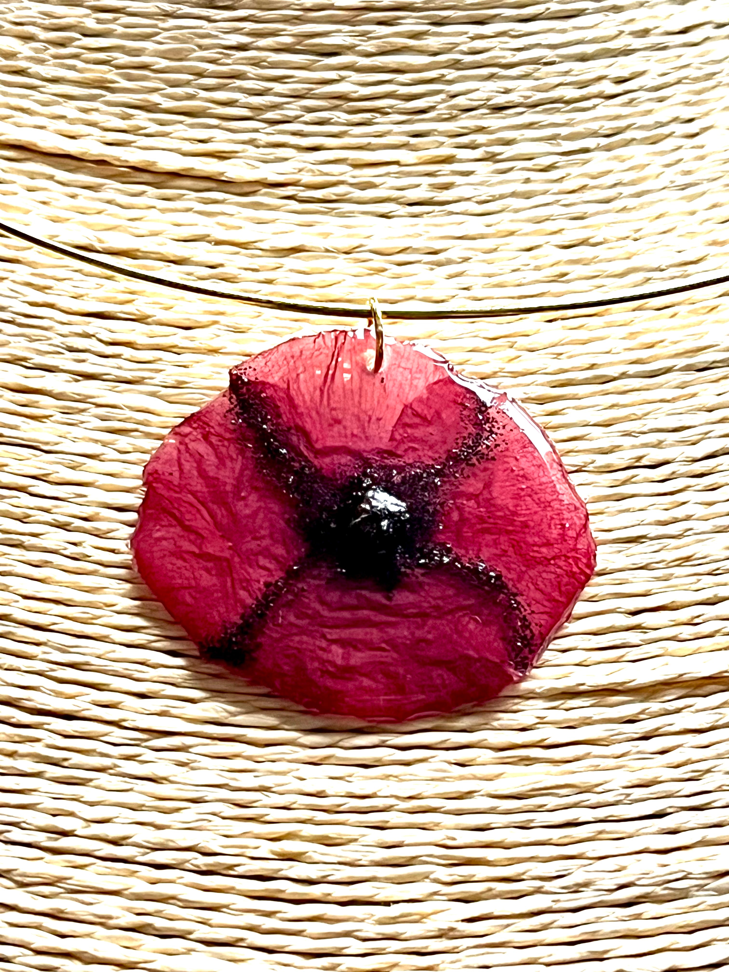 Collier tour de cou Coquelicot