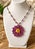 🌸 Collier “Grande Primevère” – Fleur naturelle