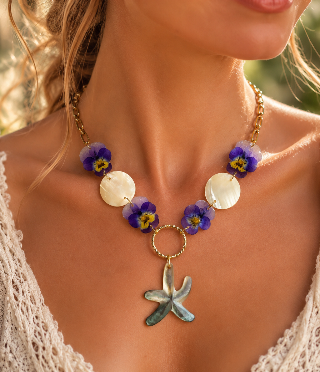 Collier Étoile Marine Florale