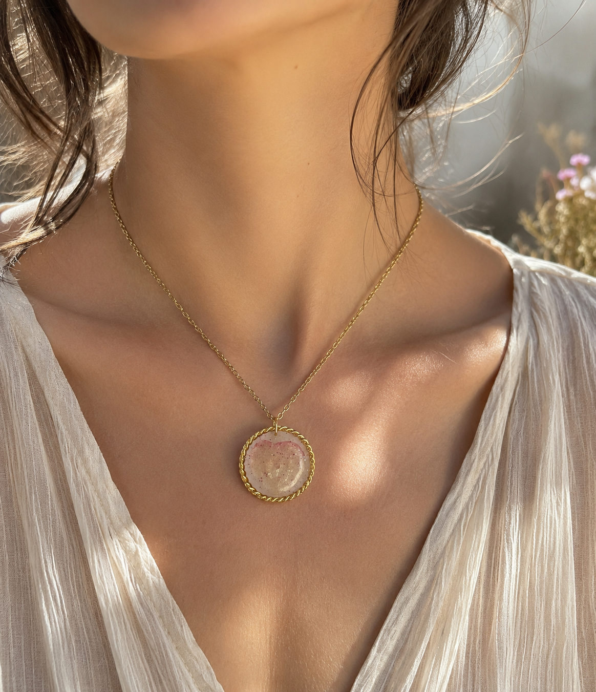 Collier Pétale de Rose Éternelle