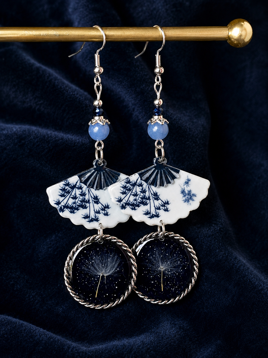 Boucles d’oreilles « Éventail Céleste »