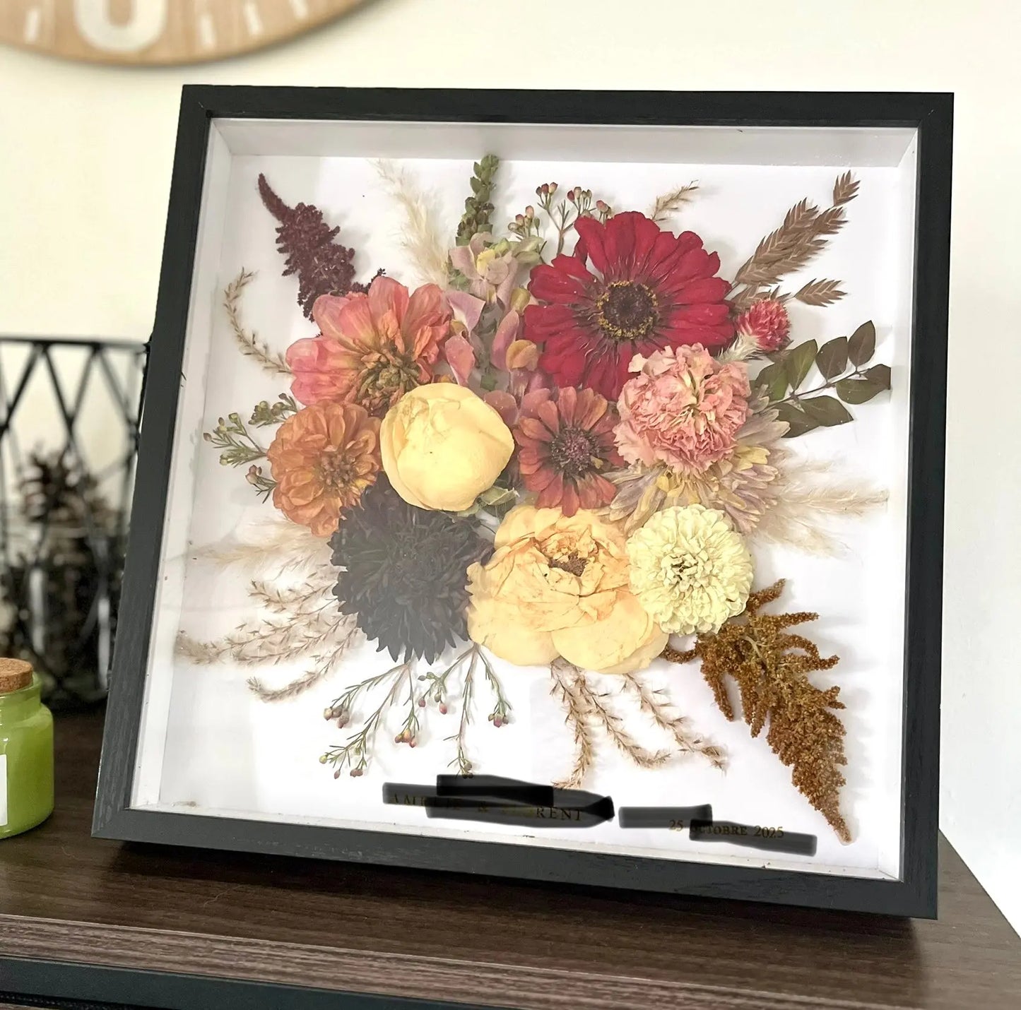 Exemple tableau herbier  en 3D Aux fleurs de Chloé