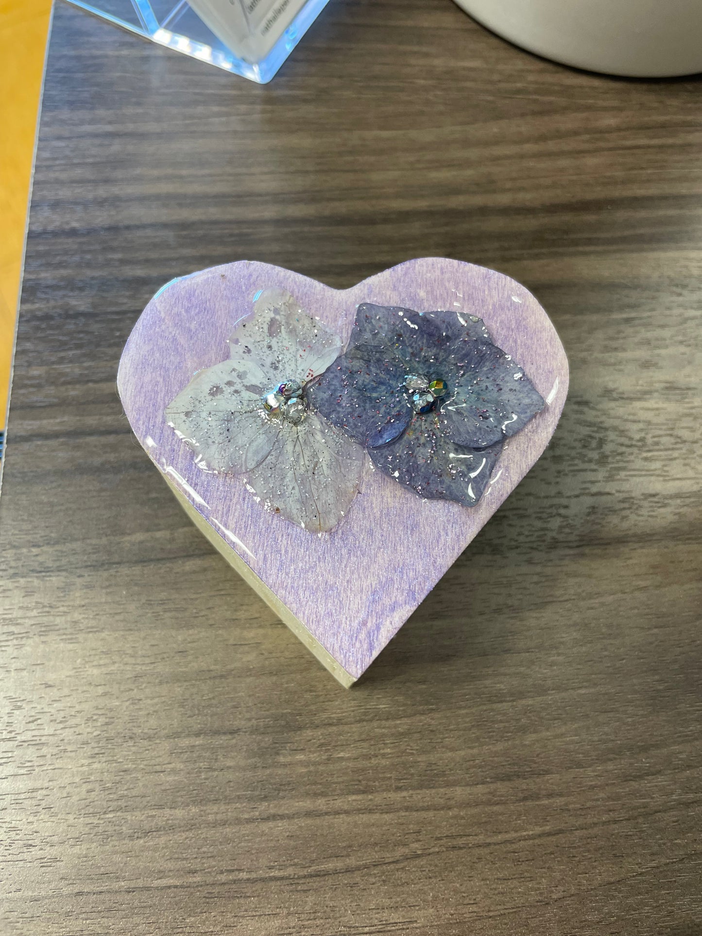 Boîte à bijoux cœur Hortensias