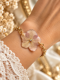 Bracelet Éclat d’Hortensia – Fleur Naturelle & Doré