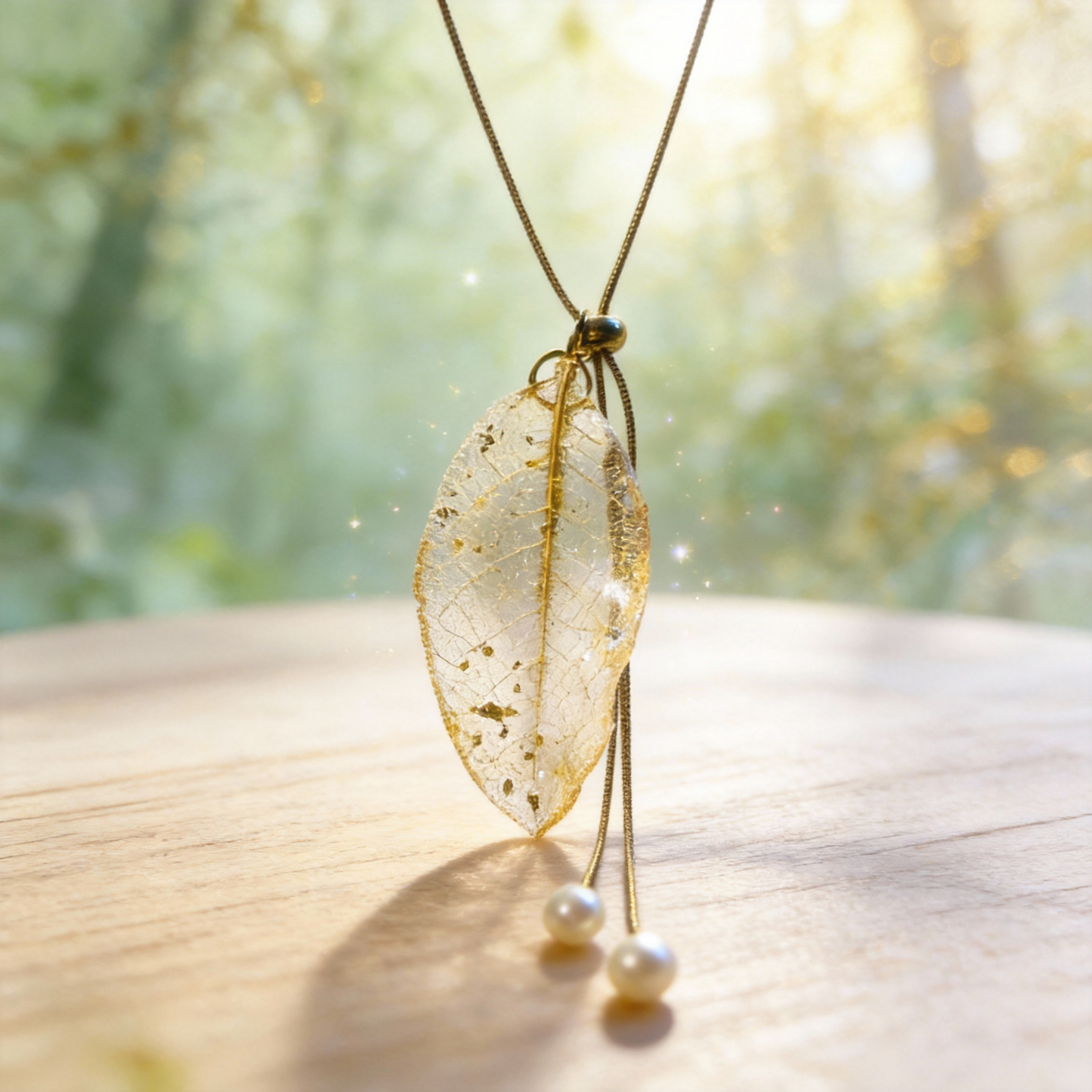 Collier ajustable dentelle végétale Magnolia - Aux fleurs de Chloé Collier ajustable dentelle végétale Magnolia Collier Collier