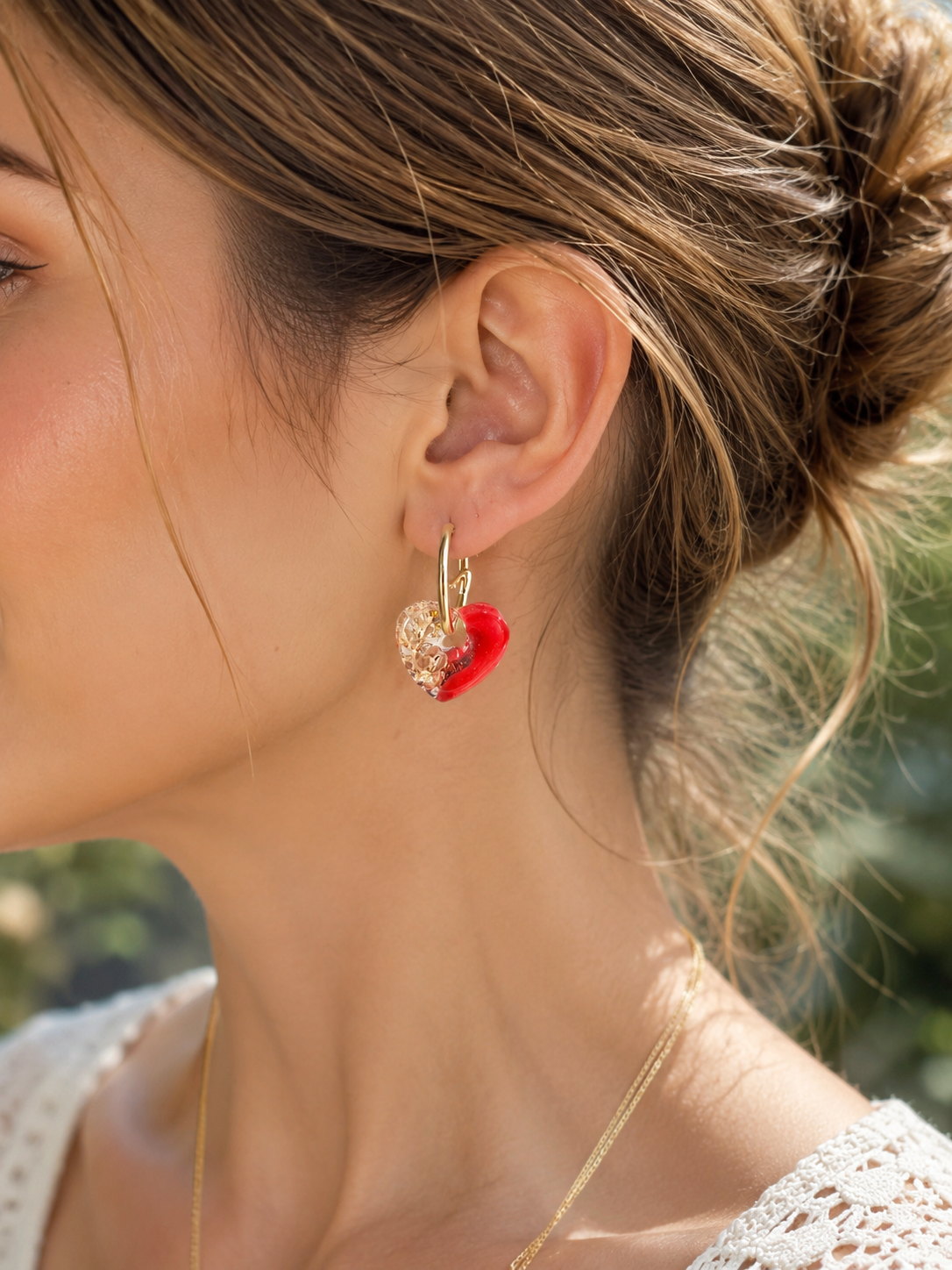 Boucles d’oreilles Pampilles Cœur de Renouée – Fleurs naturelles & résine