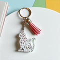 Porte-clés Chat Fleurs de Tamaris - Aux fleurs de Chloé Porte-clés Chat Fleurs de Tamaris Porte clé Porte clé
