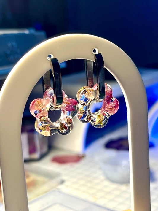 Boucles d’oreilles pampilles fleurs de groseilliers