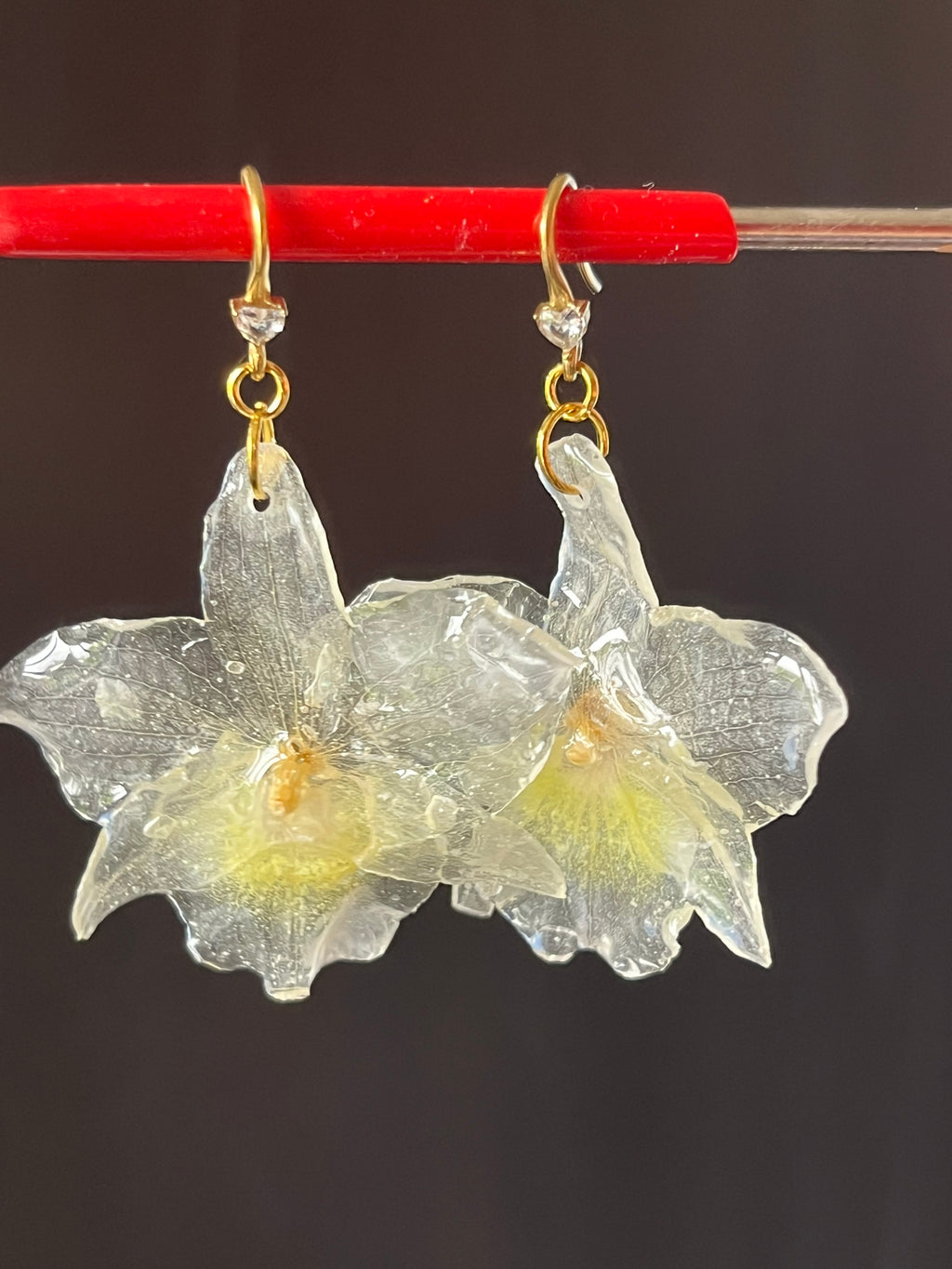 Boucles d’oreilles Orchidées Bambou