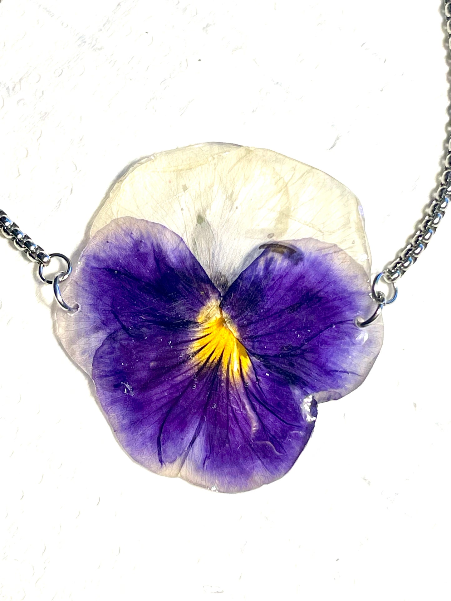 Bracelet grande pensée violet & blanc