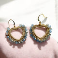 Boucles d’oreilles cœurs de perles de verre - Aux fleurs de Chloé Boucles d’oreilles cœurs de perles de verre Boucles d’oreilles Boucles d’oreilles