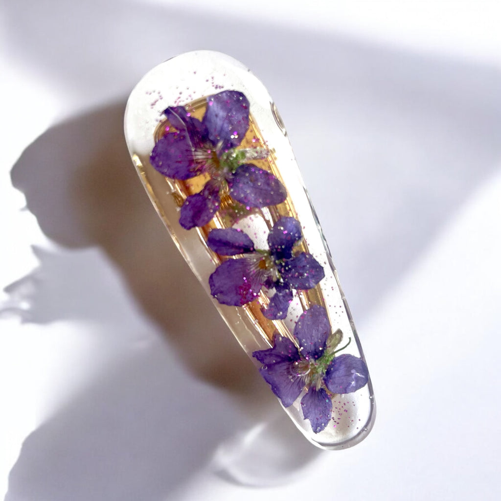 Barrette Violettes moyenne - Aux fleurs de Chloé Barrette Violettes moyenne Barrettes Barrettes