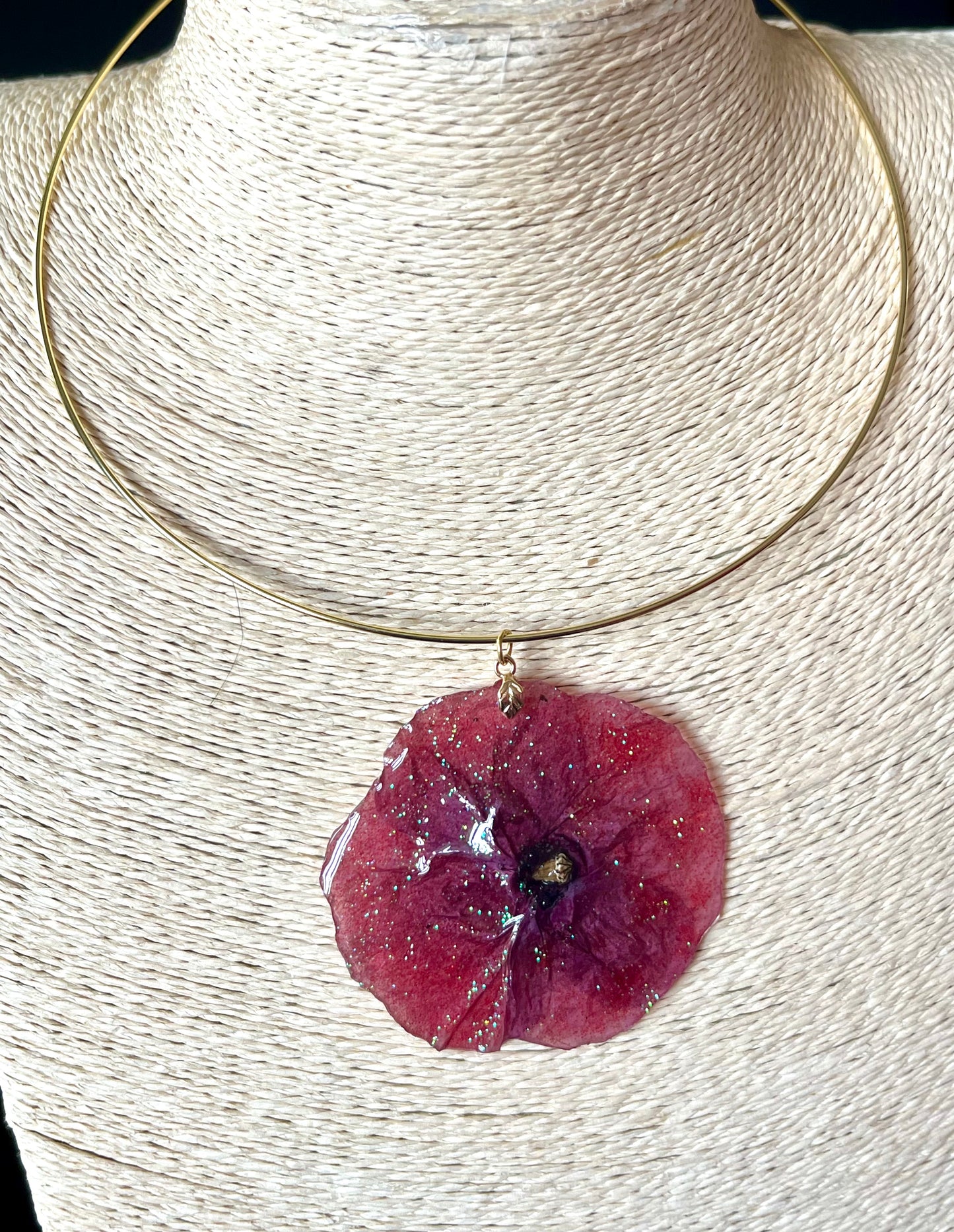 Collier Floral Coquelicot éternel