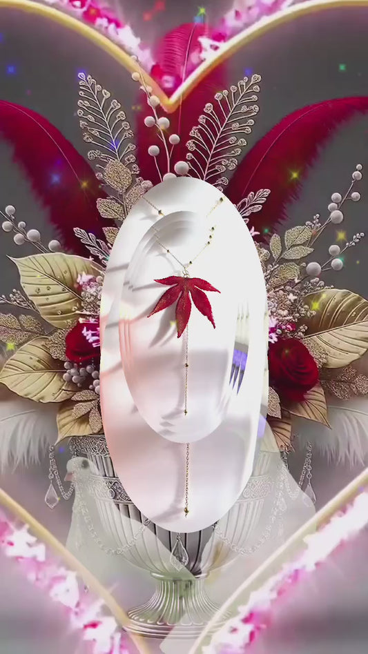 Collier Feuille Érable japonais