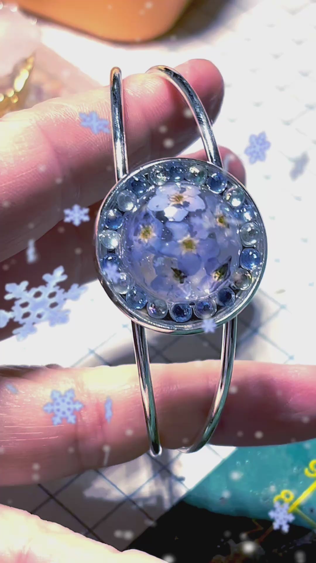 Forget-Me-Not Cuff Bracelet